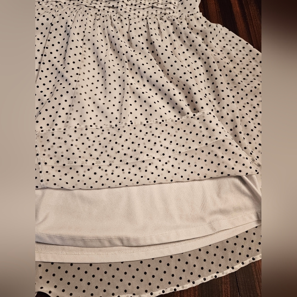 Lane Bryant White Polka Dot Dress Knee Length Sleeveless V Neck Empire Waist 20 - Picture 11 of 15